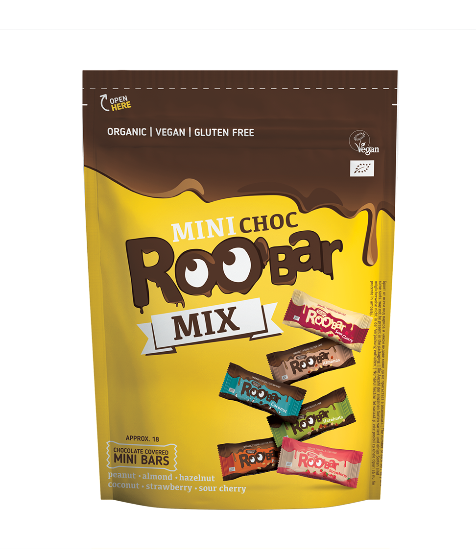 Roobar Mini Choco Bars Mix, Bio 180g