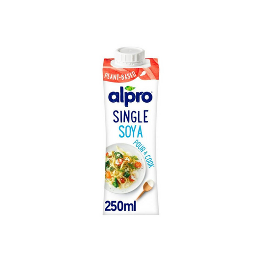 Alpro Plant-Based Single Soya U.H.T 250ml - Versatile Dairy Cream Alternative