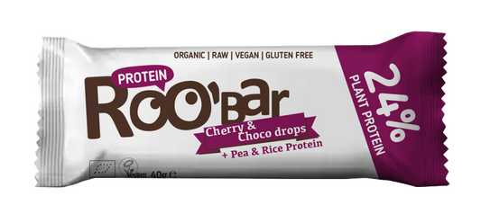 Roobar Protein Bar Cherry & Choco Drops 40g