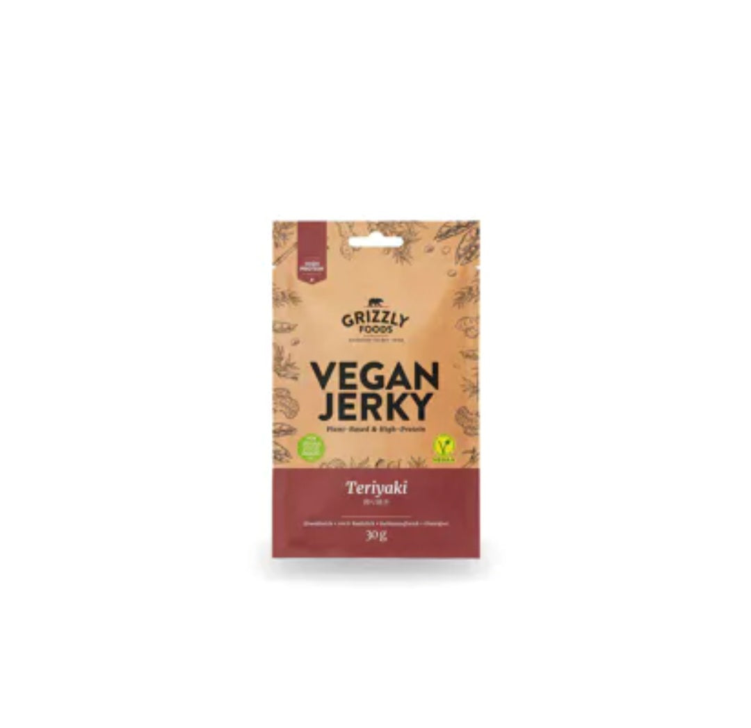 Experience the perfect harmony of savory and sweet with our Teriyaki Vegan Jerky. Packed with over 40% protein and more than 14% fiber, it's a wholesome, natural, and eco-friendly snack that satisfies your cravings deliciously. Try it today!