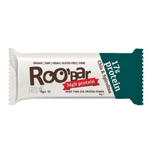  Roobar Protein Chia & Spirulina Bar - Organic and Gluten-Free Snack
